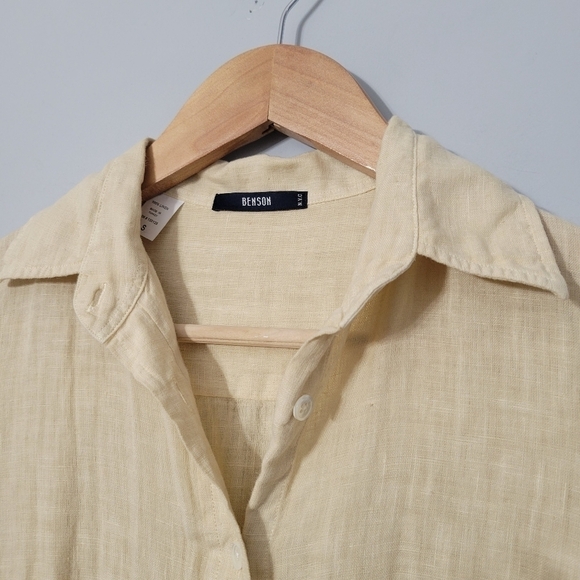 Benson NYC Beige Linen Button Down Shirtdress - Picture 3 of 9